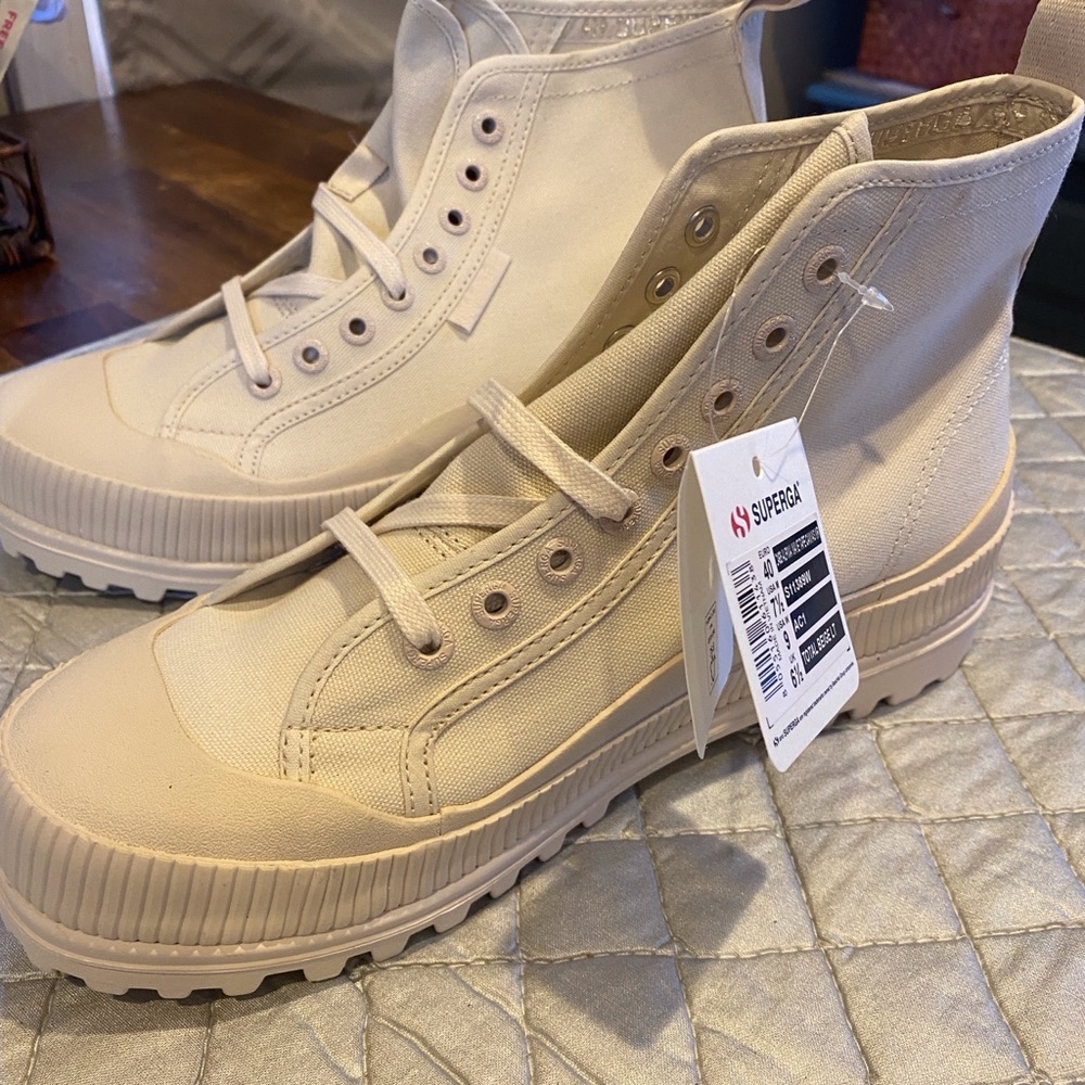 New in box Superga Canvas Alpine Wave Tape High Top Sneakers​